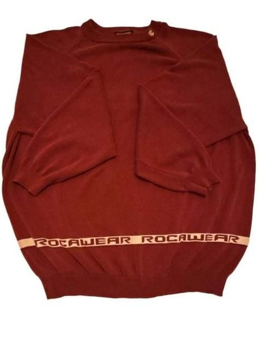 Rocawear Logo Sweater Burgundy Maroon Long Sleeve Size L
